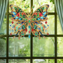 Load image into Gallery viewer, Special Shape Diamond Painting Hanging Pendant Home Decor (Green Butterfly)
