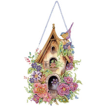 Load image into Gallery viewer, Acrylic Single Side Flower Birdcage Diamond Painting Hanging Pendant (GJ492)
