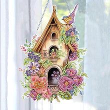 Load image into Gallery viewer, Acrylic Single Side Flower Birdcage Diamond Painting Hanging Pendant (GJ492)
