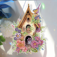 Load image into Gallery viewer, Acrylic Single Side Flower Birdcage Diamond Painting Hanging Pendant (GJ492)
