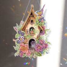 Load image into Gallery viewer, Acrylic Single Side Flower Birdcage Diamond Painting Hanging Pendant (GJ492)
