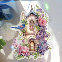 Load image into Gallery viewer, Acrylic Single Side Flower Birdcage Diamond Painting Hanging Pendant (GJ493)
