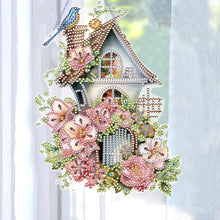 Load image into Gallery viewer, Acrylic Single Side Flower Birdcage Diamond Painting Hanging Pendant (GJ494)
