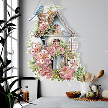 Load image into Gallery viewer, Acrylic Single Side Flower Birdcage Diamond Painting Hanging Pendant (GJ494)
