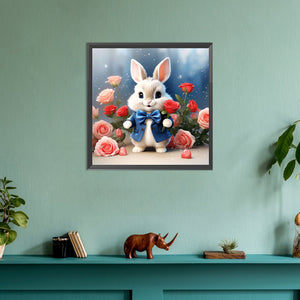 Flower Bunny 30*30CM (canvas) Full Round Drill Diamond Painting