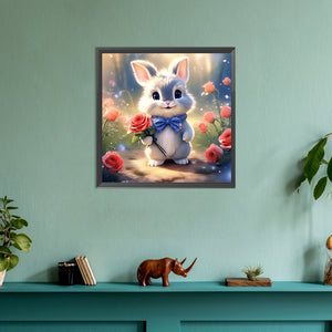 Flower Bunny 30*30CM (canvas) Full Round Drill Diamond Painting