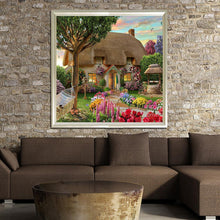 Load image into Gallery viewer, Garden Cottage 30x30cm(canvas) partial round drill diamond painting
