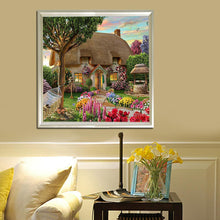 Load image into Gallery viewer, Garden Cottage 30x30cm(canvas) partial round drill diamond painting
