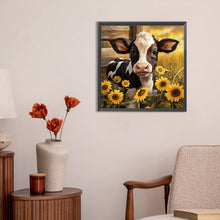 Load image into Gallery viewer, Sunflower Cow 30*30CM (canvas) Full Round Drill Diamond Painting
