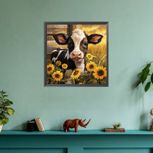 Load image into Gallery viewer, Sunflower Cow 30*30CM (canvas) Full Round Drill Diamond Painting
