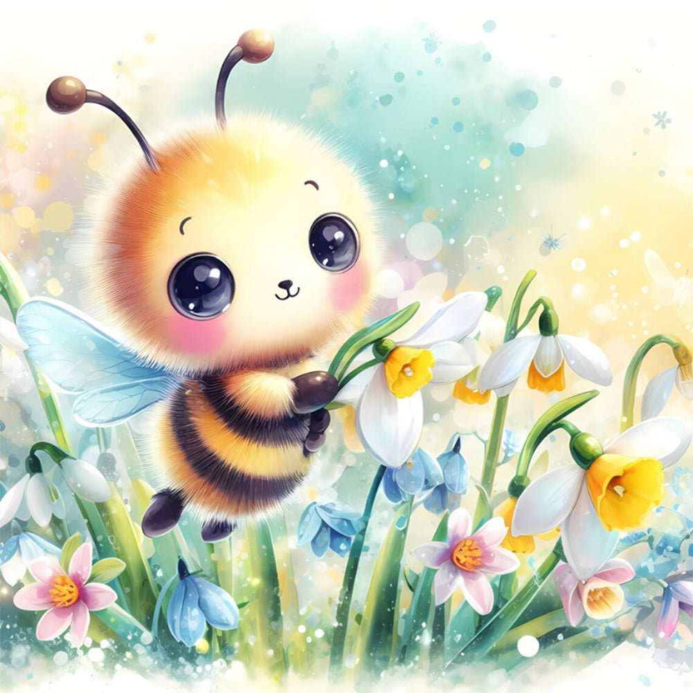 Spring Bee 30*30CM (canvas) Full Round Drill Diamond Painting