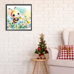 Spring Bee 30*30CM (canvas) Full Round Drill Diamond Painting