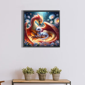 Phoenix And Dragon 40*40CM (canvas) Full Round Drill Diamond Painting