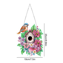 Load image into Gallery viewer, Single Side 5D Diamond Painting Dots Pendant Wall Decor (Flower Bird Cage KJ091)
