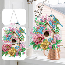 Load image into Gallery viewer, Single Side 5D Diamond Painting Dots Pendant Wall Decor (Flower Bird Cage KJ092)
