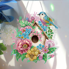 Load image into Gallery viewer, Single Side 5D Diamond Painting Dots Pendant Wall Decor (Flower Bird Cage KJ092)
