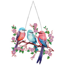 Load image into Gallery viewer, Single Side Diamond Painting Dot Pendant Office Wall Decor (Bird on a Branch)
