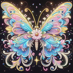 Fluorescent Butterfly 30*30CM (canvas) Partial Special-Shaped Drill Diamond Painting