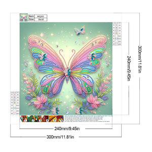 Spring Butterfly 30*30CM (canvas) Partial Special-Shaped Drill Diamond Painting