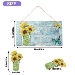 DIY Diamond Painting Welcome Sign Detachable Decor for Wall Front Door (Flower)