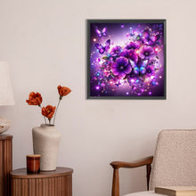 Load image into Gallery viewer, Purple Butterfly Flower 30*30CM (canvas) Full Round Drill Diamond Painting
