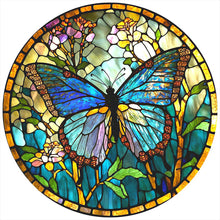 Load image into Gallery viewer, Glass Painting Butterfly 40*40CM (canvas) Full Round Drill Diamond Painting
