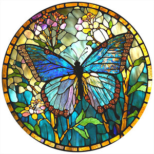 Glass Painting Butterfly 40*40CM (canvas) Full Round Drill Diamond Painting