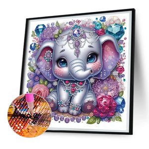 Elephant 30*30CM (canvas) Partial Special-Shaped Drill Diamond Painting