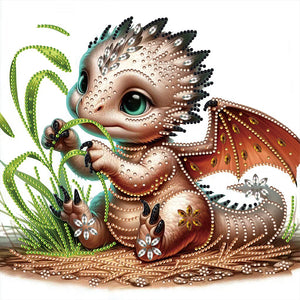Little Flying Dragon 30*30CM (canvas) Partial Special-Shaped Drill Diamond Painting