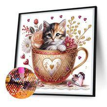 Load image into Gallery viewer, Orange Cup Kitten 30*30CM (canvas) Partial Special-Shaped Drill Diamond Painting
