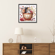 Load image into Gallery viewer, Orange Cup Kitten 30*30CM (canvas) Partial Special-Shaped Drill Diamond Painting
