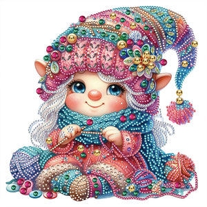The Knitting Gnome 30*30CM (canvas) Partial Special-Shaped Drill Diamond Painting