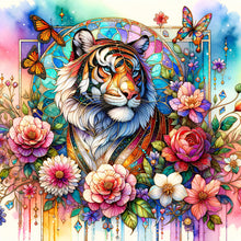 Load image into Gallery viewer, Flower Tiger 30*30CM (canvas) Full Round Drill Diamond Painting
