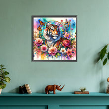 Load image into Gallery viewer, Flower Tiger 30*30CM (canvas) Full Round Drill Diamond Painting
