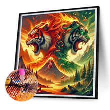 Load image into Gallery viewer, Fire And Forest Tiger 30*30CM (canvas) Full Round Drill Diamond Painting
