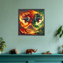 Load image into Gallery viewer, Fire And Forest Tiger 30*30CM (canvas) Full Round Drill Diamond Painting
