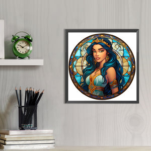 Glass Painting Disney Princess-Princess Jasmine 40*40CM (canvas) Full AB Round Drill Diamond Painting