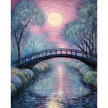 Load image into Gallery viewer, Small Bridge At Sunset And Flowing Water 40*50CM (canvas) Full AB Round Drill Diamond Painting
