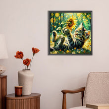 Load image into Gallery viewer, Sunflower And Kitten 30*30CM (canvas) Full Round Drill Diamond Painting
