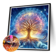 Load image into Gallery viewer, Beautiful Starry Sky Sacred Tree 30*30CM (canvas) Full Round Drill Diamond Painting
