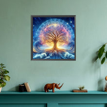 Load image into Gallery viewer, Beautiful Starry Sky Sacred Tree 30*30CM (canvas) Full Round Drill Diamond Painting
