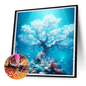 Beautiful Sacred Tree Under The Sea 30*30CM (canvas) Full Round Drill Diamond Painting