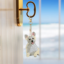 Load image into Gallery viewer, 5 Pcs Double Sided Cute Dog Diamond Painting Keychain for Bag Charms Pendant
