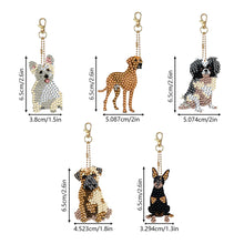 Load image into Gallery viewer, 5 Pcs Double Sided Cute Dog Diamond Painting Keychain for Bag Charms Pendant
