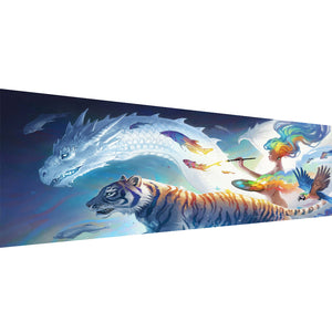 Tiger And Dragon 90*40CM (canvas) Full Round Drill Diamond Painting