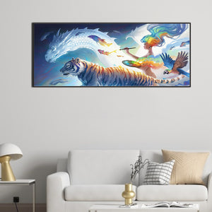Tiger And Dragon 90*40CM (canvas) Full Round Drill Diamond Painting
