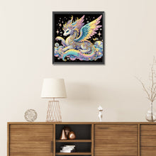 Load image into Gallery viewer, Colorful Feather Golden Dragon 30*30CM (canvas) Partial Special-Shaped Drill Diamond Painting
