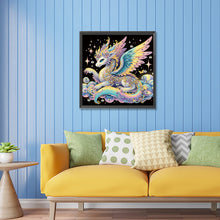 Load image into Gallery viewer, Colorful Feather Golden Dragon 30*30CM (canvas) Partial Special-Shaped Drill Diamond Painting
