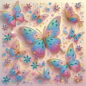 Butterfly Group 30*30CM (canvas) Partial Special-Shaped Drill Diamond Painting