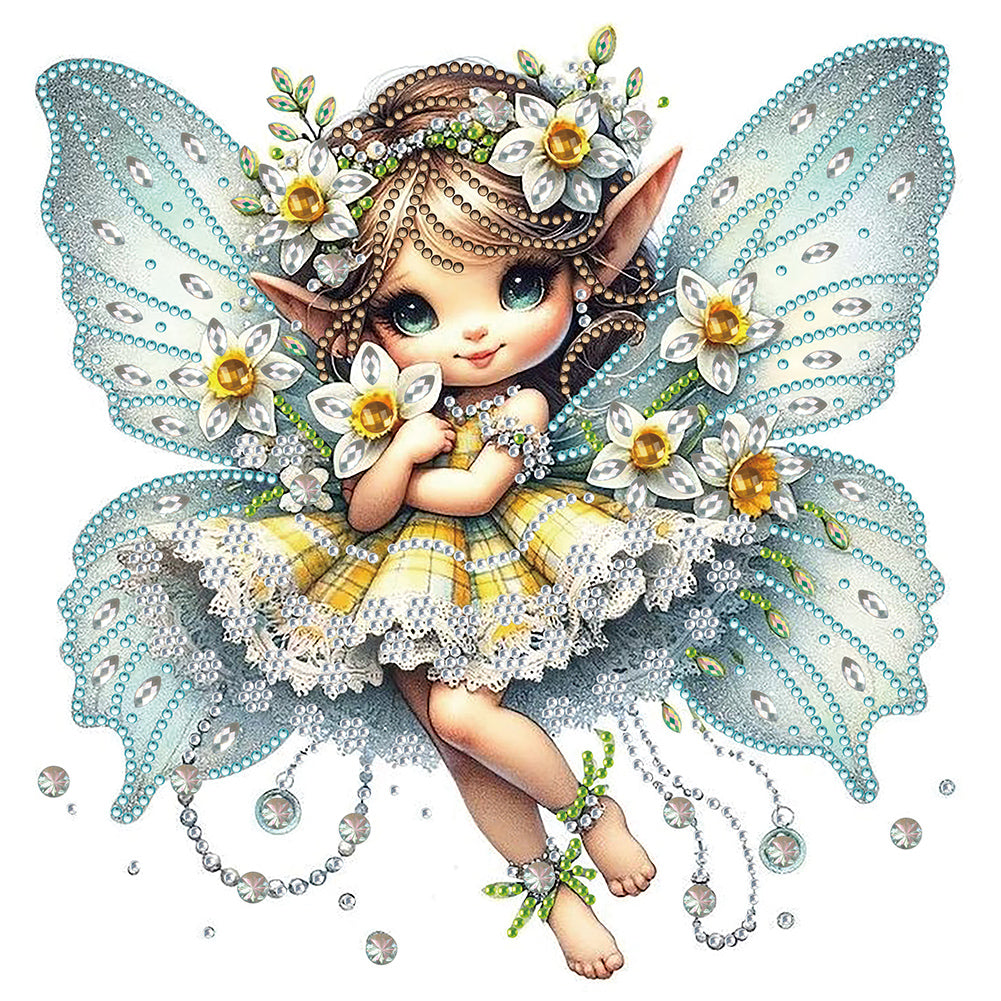 Daffodil Elf Girl 30*30CM (canvas) Partial Special-Shaped Drill Diamond Painting
